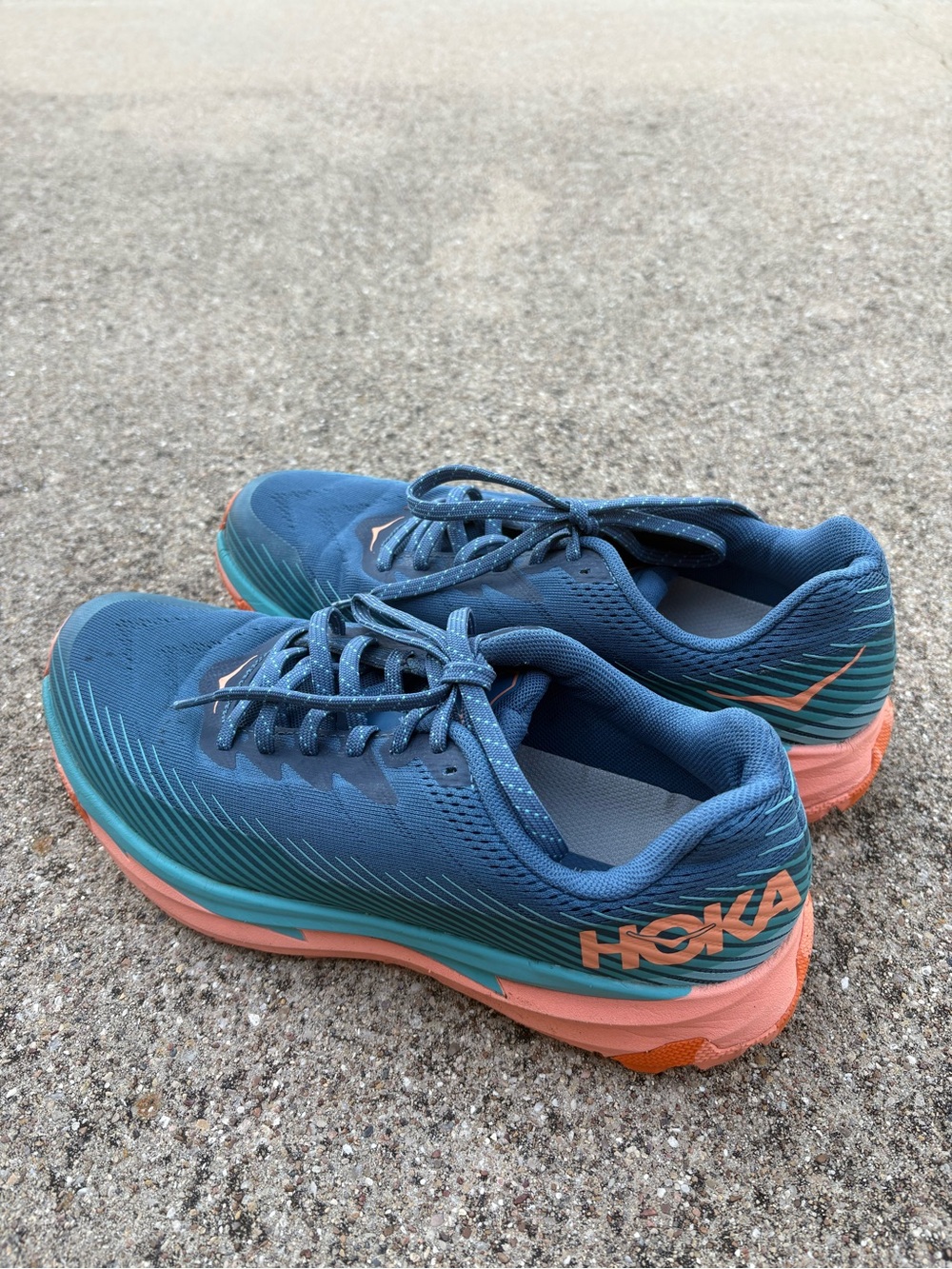 HOKA Torrent 2 Womenβs Size 9 Real Teal Cantaloupe Trail Running Shoes